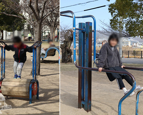 ローリングステップ(左)・パラレルハンガー(右) ローリングステップ(左)・パラレルハンガー(右)